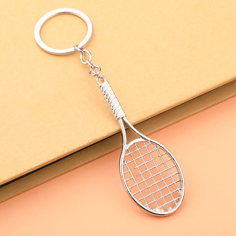 Tennis Racket Alloy Keychain Sports Prize Gift Pendant