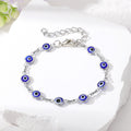 Gold and Silver Tone Evil Eye Link Chain Bracelets in Five Designs view 6