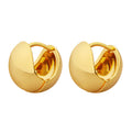 Smooth Dome C Shape Huggie Earrings Copper Gold Steel view 5