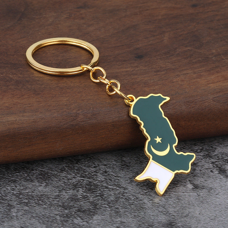 Ethnic Style Enamel Pendant Metal Keychain Unisex Bag Charm