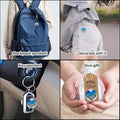 Blue Beach Sea Glass Resin Disc Keychain Metal Ring view 3