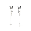 Butterfly Cross Chain and Bronze Flower Stud Earrings view 5