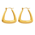 Thick U Shape Geometric Hoop Earrings Gold Or Steel Tone view 7