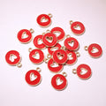 Colorful Double Sided Open Heart Enamel Pendant Charms view 4