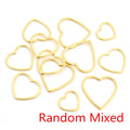 Open Heart Stainless Steel Charms in Gold and Silver Tones view 9