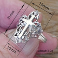 Antiqued Silver Cross Crest Openwork Statement Ring view 5