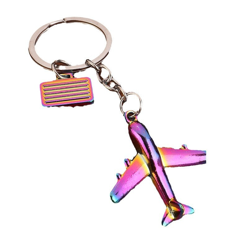 3D Airplane Model Zinc Alloy Keychain Travel Souvenir Gift