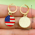 Patriotic Enamel Charm Huggie Hoop Earrings, 28 Styles view 7