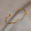 Twisted Metal Open Cuff Bracelet In Four Polished Colors view 2