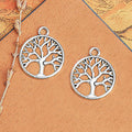 Round Tree of Life Metal Pendant Charm in Four Finishes view 6