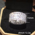 Silver Full Pavé Floral Leaf Wide Band CZ Ring Sizes 6-10 view 5