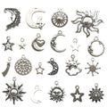 Antique Silver Moon and Sun Metal Charms for Jewelry and Craft Projects view 5