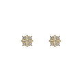 Gold Tone Clear Stone Mini Geometric Flower Stud Earrings view 5
