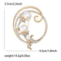 Pearl Floral Swirl Brooch in Gold or Silver Tone Floral Pin view 7