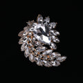 Assorted Clear Crystal Floral And Leaf Brooch Collection view 11