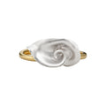 Gold White Calla Lily Cuff Bracelet and Flower Rings view 5