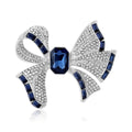 Striped Crystal Bow Brooch in Purple and Blue for Jackets and Scarves view 2