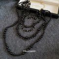 Black Multistrand Beaded Necklace Fashion Jewelry Collection view 4
