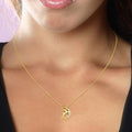 Gold Tone Reindeer Crescent Moon Pendant Necklace With Stones view 3