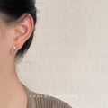 Gold Tone Pearl Like Floral Wreath Stud Earrings For Women view 2