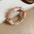 Acrylic Marbled Stretch Bangles Gold Spacers 16 Colors view 11