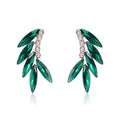 Gold Tone Silver Tone Champagne Marquise Wing Crystal Four Designs Metal Dangle Earrings view 5