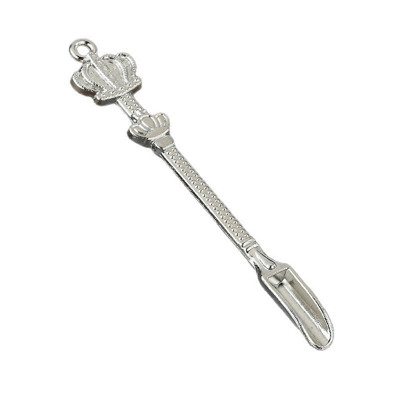 Crown Metal Spoon Keychain Decorative Pocket Tool Accessory