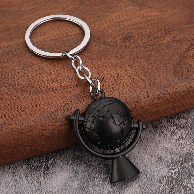 Globe Pendant Metal Keychain World Map Travel Theme Key Ring Charm