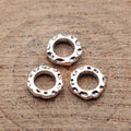Hammered Ring Spacer Bead In Antique Silver For Jewelry Making view 2