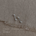 Silver Ball Barbell Ear Bone Studs Three Ball Size Options view 3