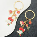 Mom Rose and Carnation Enamel Keychains in 5 Floral Styles view 3