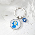 Evil Eye Glass Cabochon Keychain 9 Blue Eye Styles view 10