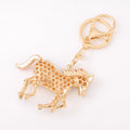 Rhinestone Running Horse Metal Keychain Enamel Stripe Charm view 4
