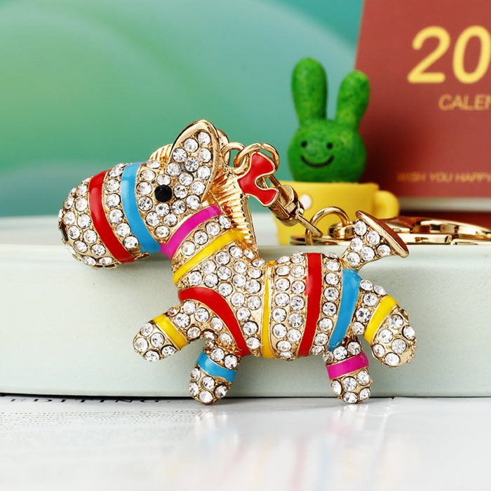 Double Sided Zebra Keychains in Four Colors with Plain BV and Fortune Loops