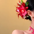Artificial Orchid Fabric Flower Duckbill Hair Clips Two Colors view 2