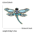 Colorful Crystal Dragonfly Brooch with Long Curved Tail view 7