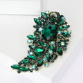 Oversized Paisley Crystal Brooch in Six Jewel Tone Colors view 4