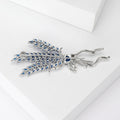 Crystal Wheat Stalk Brooch Heart Base Purple Blue Colors view 3
