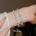 Pink Pearl Rhinestone Spacer Adjustable Bracelets 2 Styles view 1