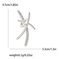 Marquise Crystal Crossed Bar Brooch Gold and Silver view 5