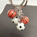 Mini Sports Ball Keychains Triple Charm Metal Ring 5 Styles view 3