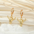 Gold and Silver Tone Symbol and Weapon Huggie Drop Earrings view 5