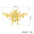 Gold Tone Silver Tone Bee Crystal Ten Designs Metal Brooch Pin view 2