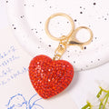 Rhinestone Heart Keychain Gold Tone Ring Clasp 5 Colors view 6