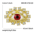 Red Eye Brooch With Pearls And Clear Crystal Frame view 6