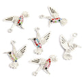 Crystal-Accented Gold Silver Hummingbird Alloy Charms in 4 Styles view 9