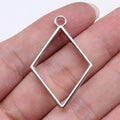 Open Diamond Resin Frame Charms in 4 Finishes for Jewelry Making view 1
