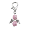 Pink Cross Bead Angel Keychain Silver Clasp Six Wing Styles view 9