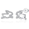 Crystal Rabbit Outline Stud