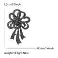 Crystal Ribbon Bow Brooch in Three Dark Tone Colorways view 7